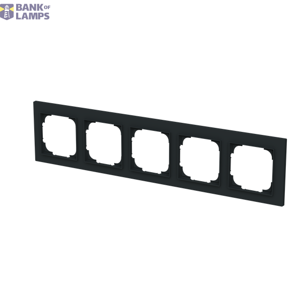 Cover frame 5-gang(s) black matt - Busch-art linear image 2