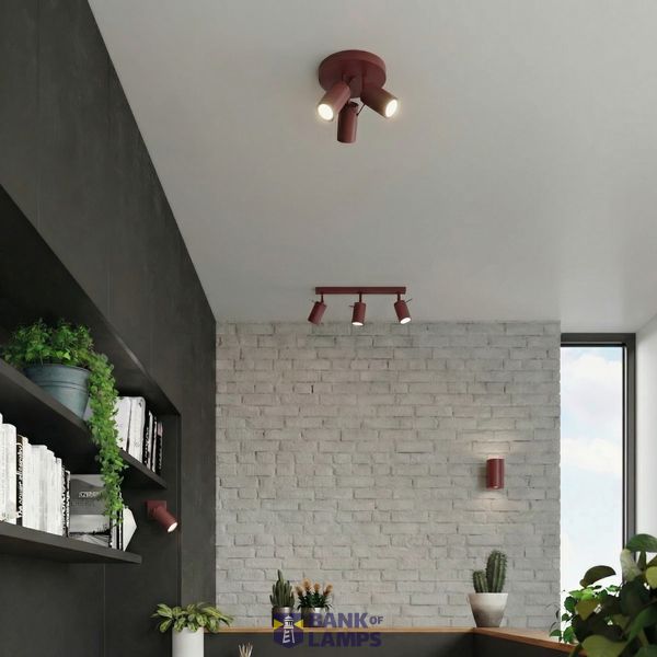 Ceiling lamp RING 3P burgundy image 5