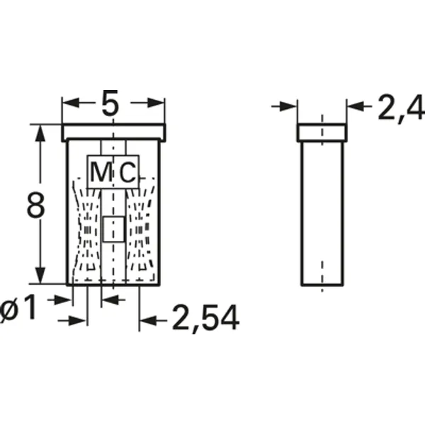 Jumper, pitch 2.54 mm, 10 A, gold-plated, blue, 24.0053-23 image 1