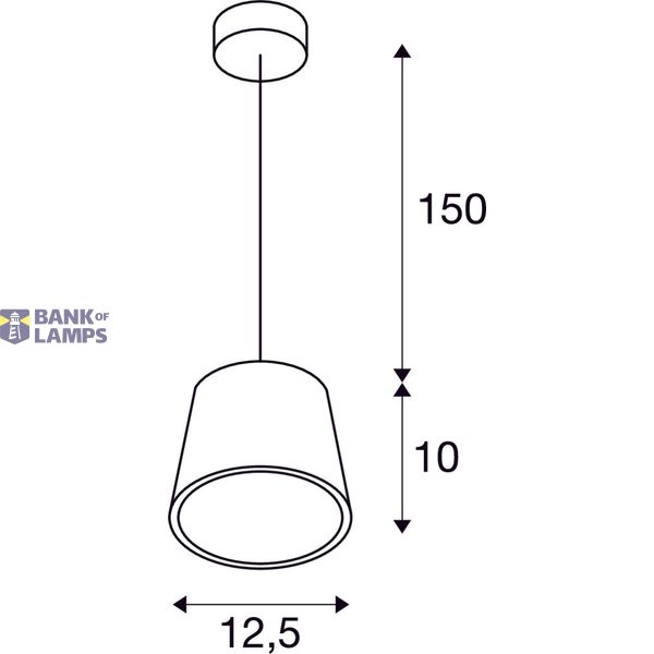 PLASTRA Cone pendulum luminaire, GX53, gypsum, trapezoid image 3