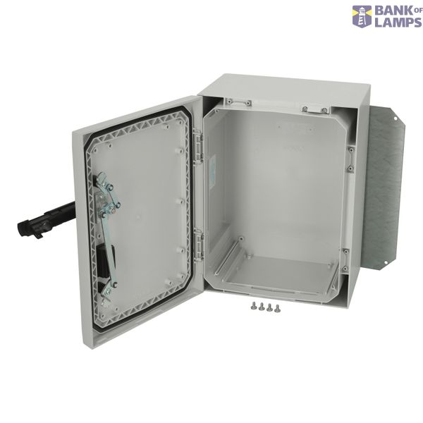 Polycarbonate enclosure, 400x300x210mm, fitted with Mounting plate image 4