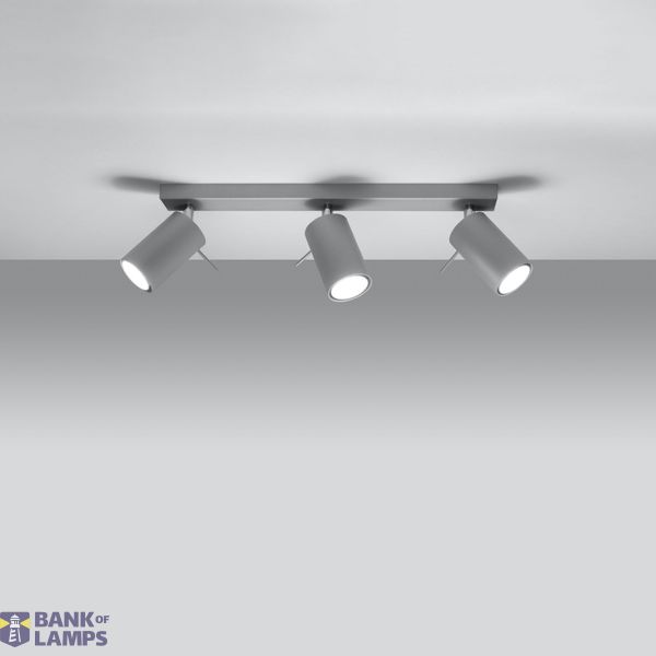 CEILING LAMP RING 3 GREY GU10 3X40W IP20 image 2