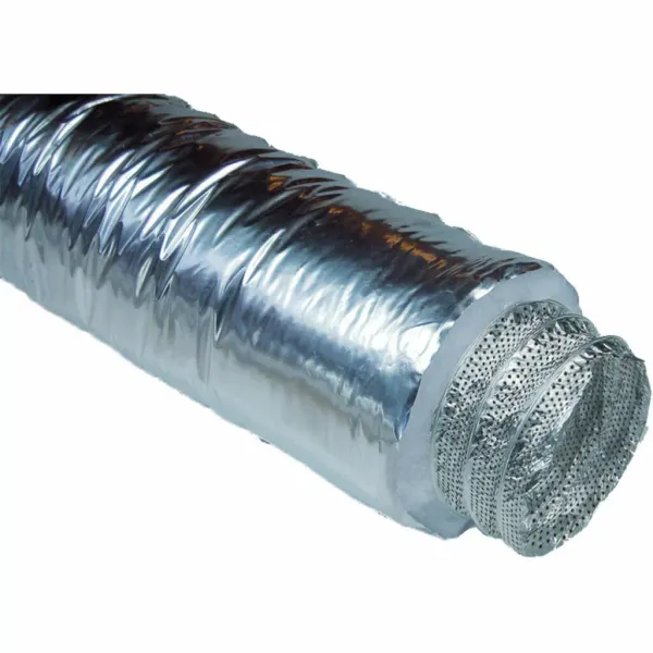 Flexible duct made with aluminium/polyester/micro-perforated aluminium walls to reduce air-flow noise and steel wire helix image 1