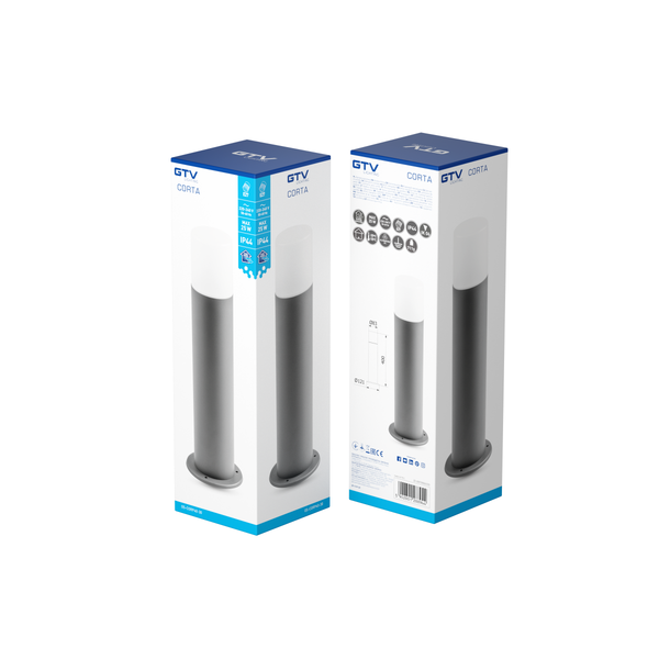 Garden luminaire CORTA, E27, max. 25 W, IP44, post 400 mm, graphite image 3