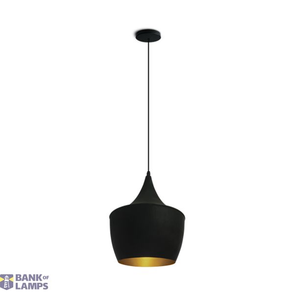 BLACK E27 12W BRASS REFLECTOR image 1