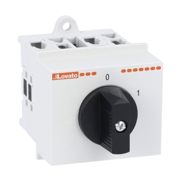 Rotary cam switch GX series, ON-OFF switch 1 pole 16A, modular service cover for 35mm DIN reail mounting with black handle, front plate 45X54mm image 1