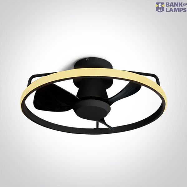 BLACK ABS CEILING FAN 20W LED 28W CCTV IP20 230V image 1