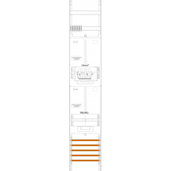 Counter field ZR6-16-ZSK, H=1350mm, 1 field, 1-3.HZ 16mm², 1 ZSK set, 1 TRE (ZR6-16-ZSK) image 1