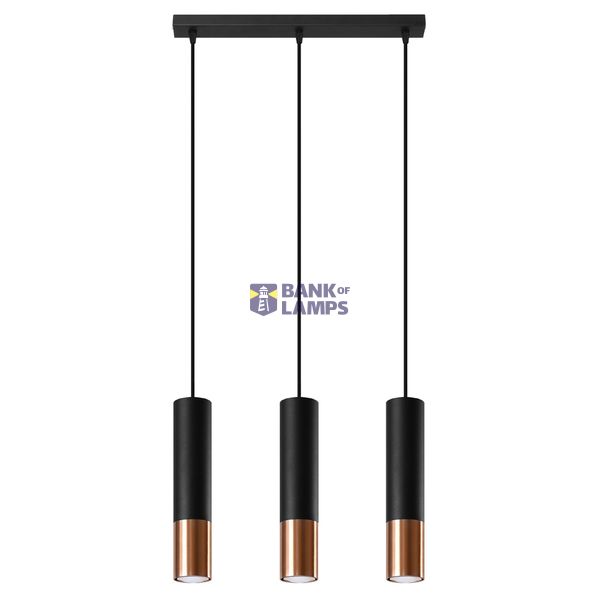 HANGING LAMP LOOPEZ 3L BLACK/COPPER GU10 3X40W IP20 image 2