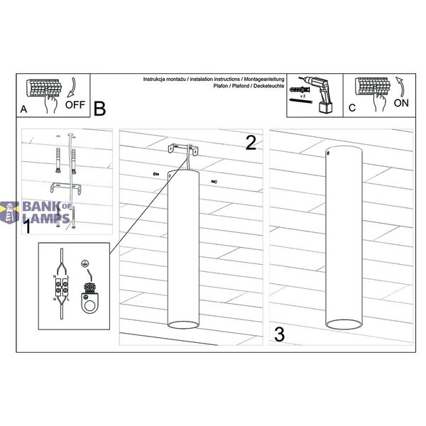 CEILING LAMP LAGOS 30 GOLDEN GLOSS GU10 1X10W IP20 image 9