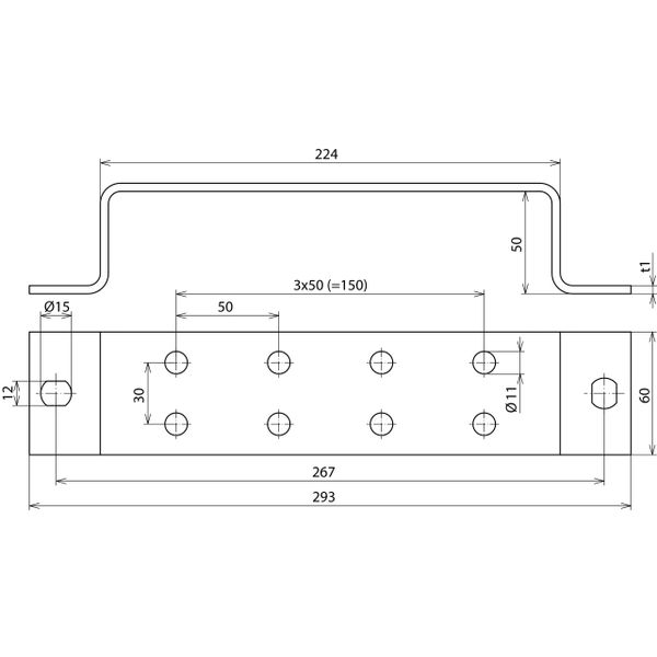 Earthing busbar StSt f. equipotential bonding with 2 x 4 terminals image 2