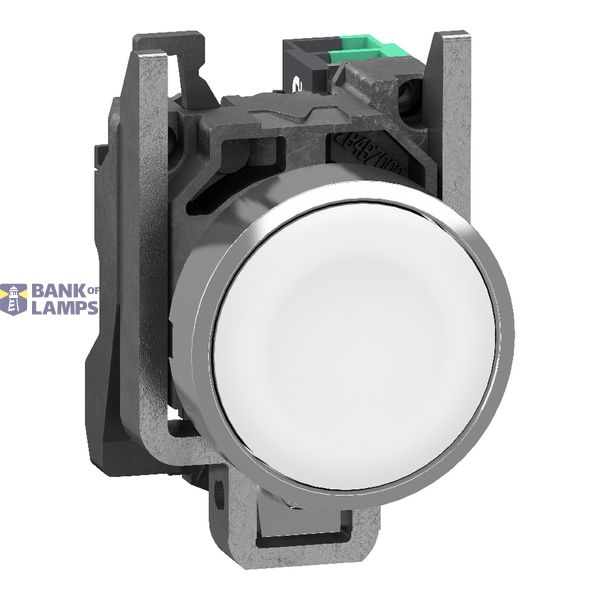 Metal PB white flush 1 NO Push-in image 1