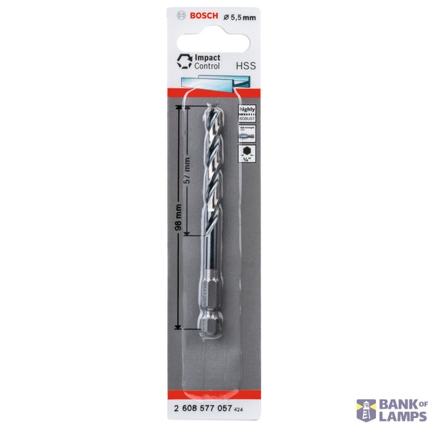HSS Hex-Shank Twist Drill Bit 5.5mm 5.5 x 57 x 98 mm 1 pcs. image 2