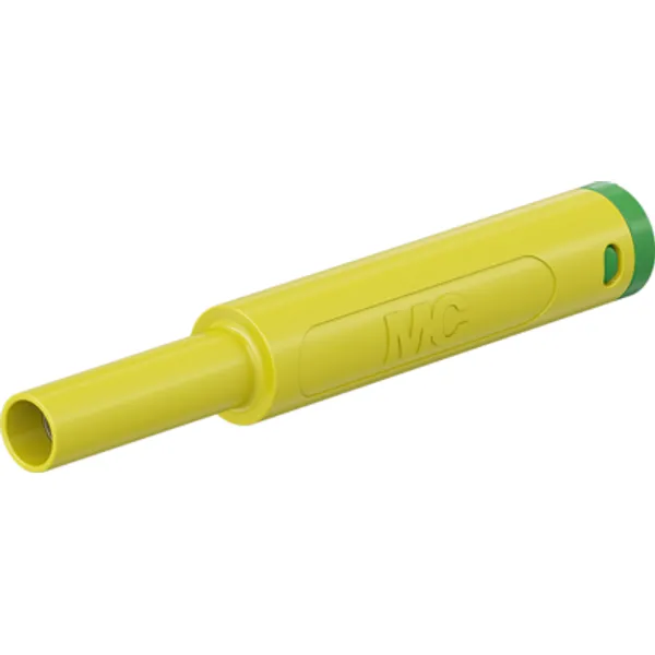 4 mm jack, crimp connection, 1.0 mm², CAT II/CAT III, yellow/green, 66.2052-20 image 1