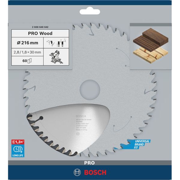 Optiline Wood circular saw blade 216 x 30 x 2,8 mm, 60 image 3