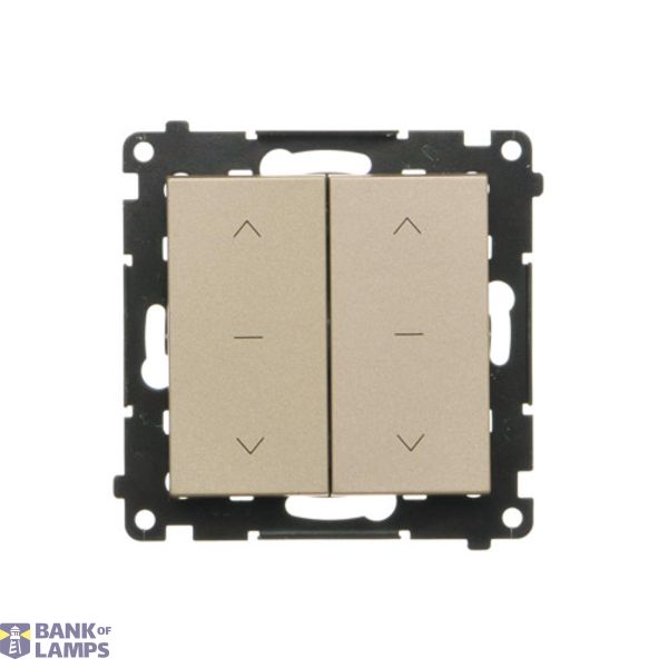 Double roller shutter button (1-0-2), 10A, champagne matt image 1
