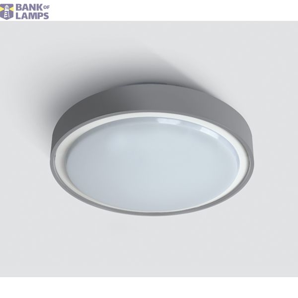 GREY LED PLAFO 15W WW IP65 EMERGENCY 3hrs 230V image 1