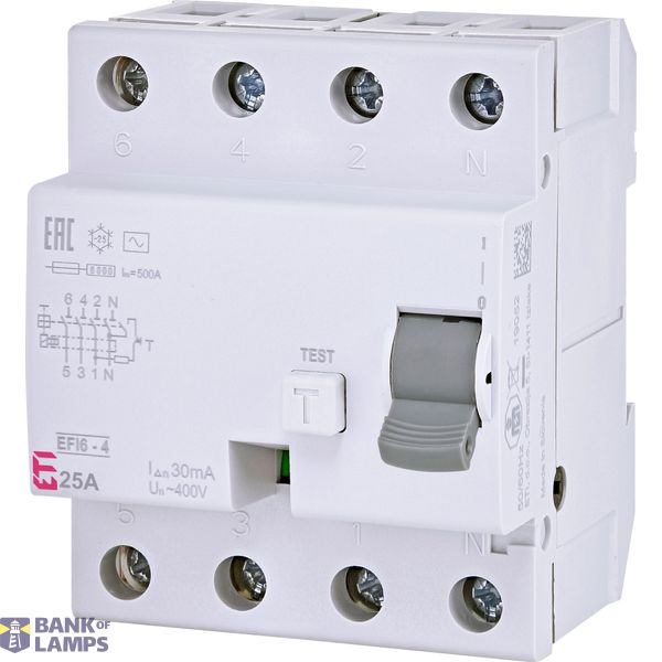 EFI 6-4 25/0,03A,  AC noplЅdes relejs 4P image 1