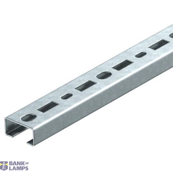 Profile rail perforated, slot 17mm 500x35x18 Steel Hot-dip galvanised image 1