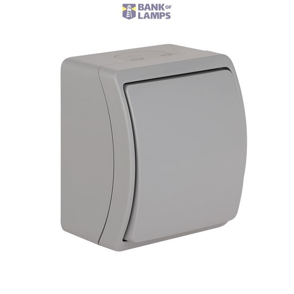VW-1 Koala Single Pole Switch surface mounted IP44 Koala gray VW 151-03 image 1