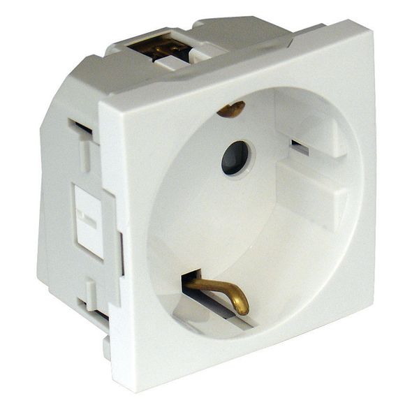 SAF EARTH SOC(SCHUKO)HOR SCREWL TERM-2MOD WH image 1