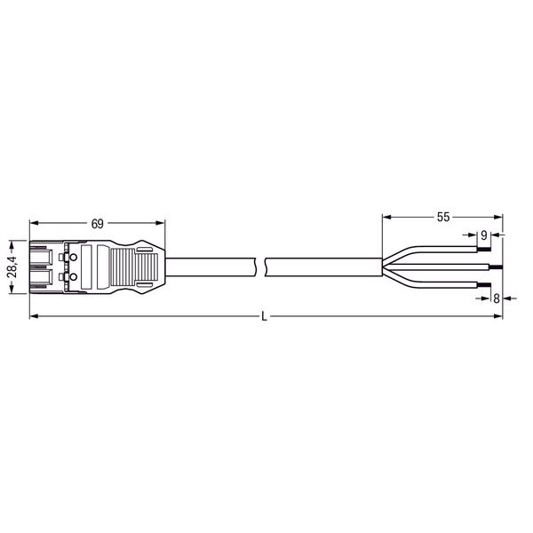 pre-assembled connecting cable;Eca;Plug/open-ended;red image 3