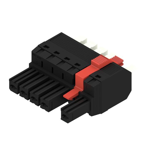 PCB plug-in connector, female plug, 7.62 mm, Number of poles: 5, 180°, PUSH IN with actuator, Clamping range, max. : 6 mm², Box image 4