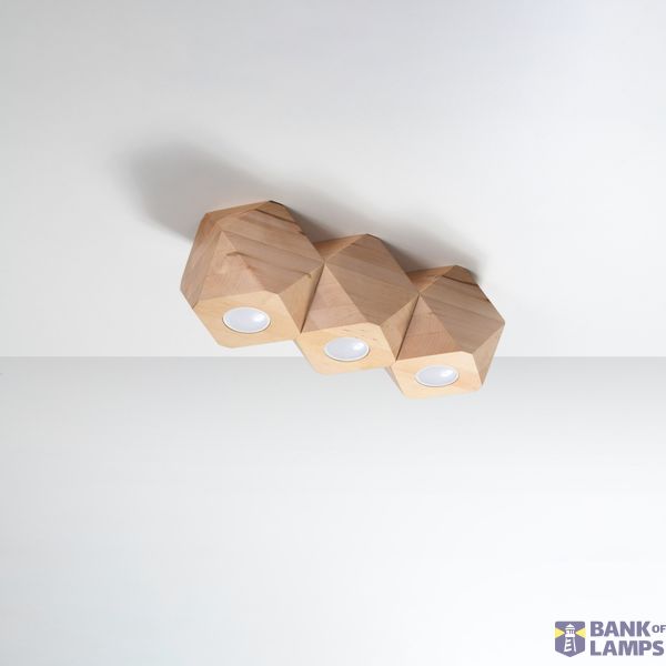 CEILING LAMP WOODY 3 NATURAL WOOD GU10 3X40W IP20 image 6