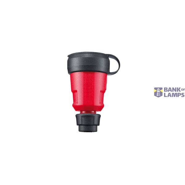 SCHUKO connector, red, Elamid high performance plastic, IP44, with lid image 1
