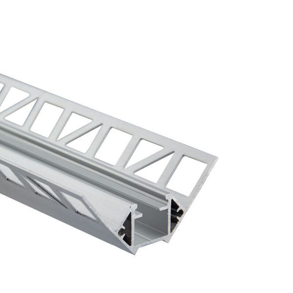 Aluminum profile for tiles and paving DF 61x25 mm without diffuser 2 m image 1