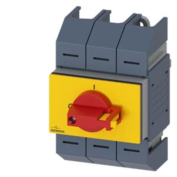Switch disconnector 125A, size 02, 4-pole Front operating mechanism center Basic unit without handle Box image 1