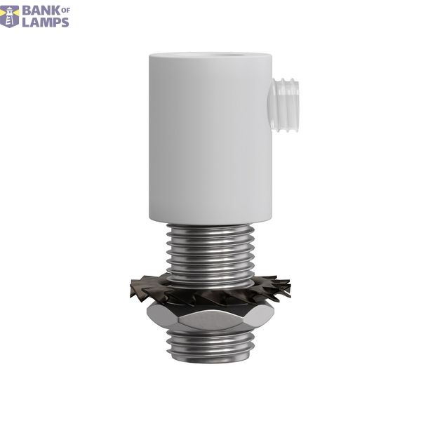 Cylindrical metal cable clamp complete with rod, nut and washer - 2 pieces image 1