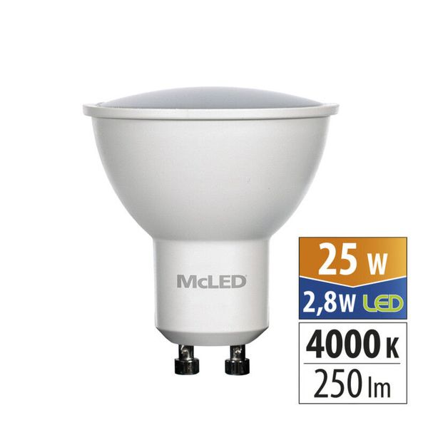 LED bulb GU10, 2.8W, 4000K, CRI80, lit. angle 110°, use 360° 250lm image 1