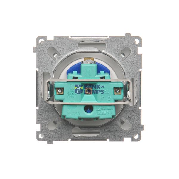 Double two-way switch, (module), 10AX, Screw, Inox, metallized image 1