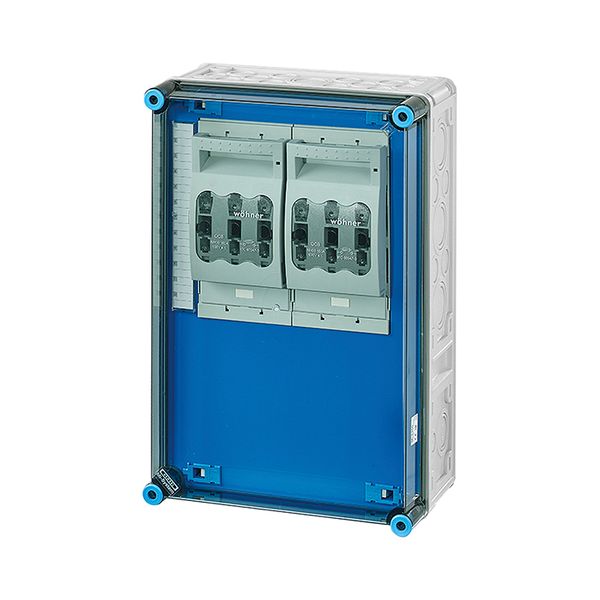Mi load separator box IP65, 2x160A NH00 3p op Rail 400A 5-pin, 300x450 (Mi 6366) image 1