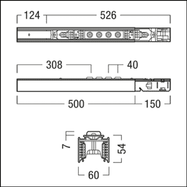 TECTON TM TA/TE 500 WH IP64 - Electrical centre feed, white image 2