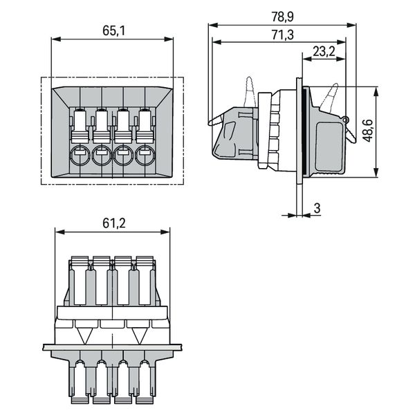 Feedthrough terminal block;lever;Plate thickness: 3 mm;gray image 5
