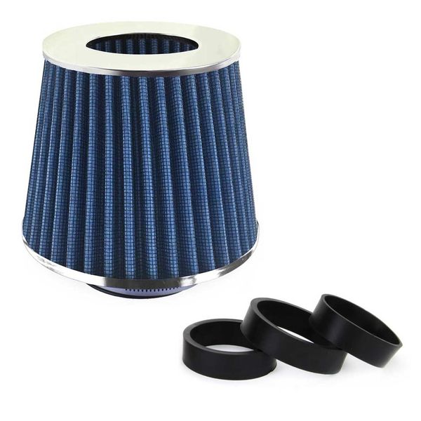 Car Air Conical Filter blue, universal, 3 mouting adapters AMIO-02458 image 1