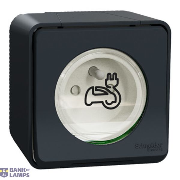 Mureva Styl - Reinforced 2P+E power outlet for EVs - IP55 IK08 - surface mounted - grey image 1
