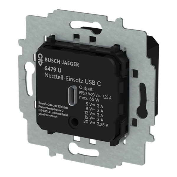 Power supply insert with USB C black matt image 2