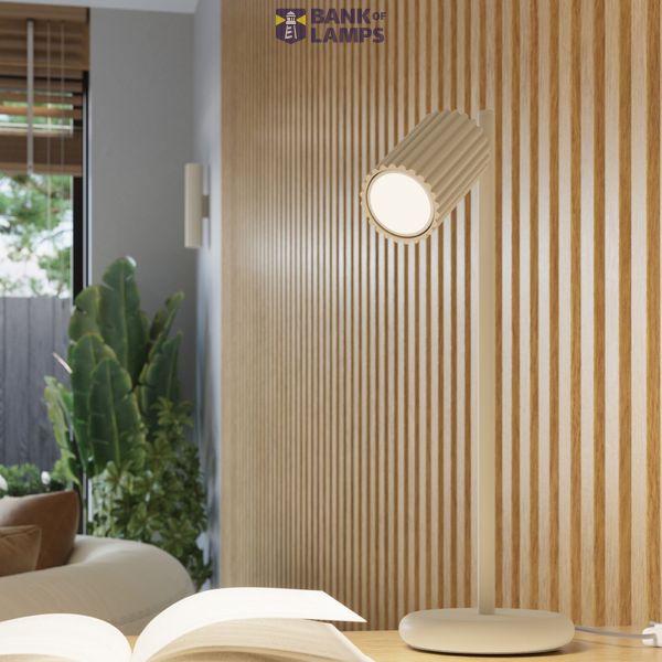 CARBON VERTICAL WALL LAMP WITH BEIGE MINIMALISTIC LAMPSHADE FOR DINING ROOM 2XGU10 image 8