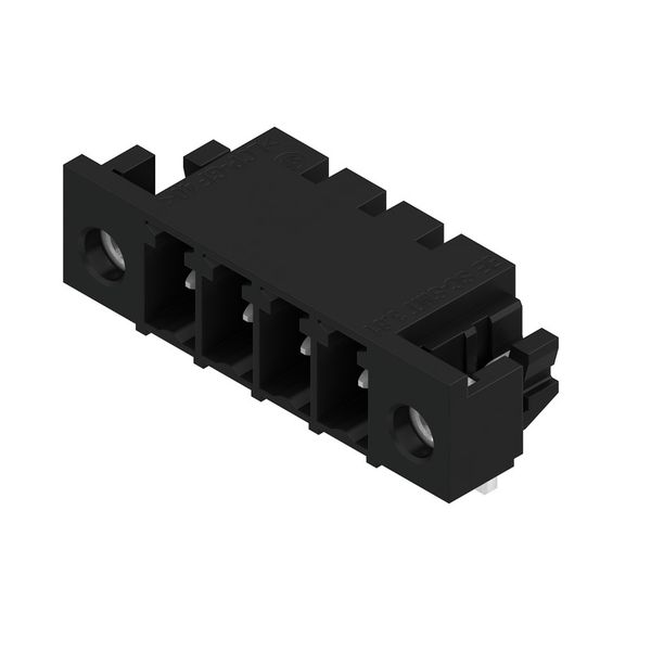 PCB plug-in connector, male header, Solder flange, THT/THR solder connection, 3.81 mm, Number of poles: 4, 90°, Solder pin length (l): 3.2 mm, tinned, black, Box image 2