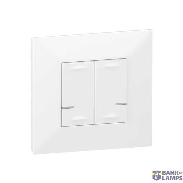 CONNECTED LIGHT SWITCH WITH NEUTRAL 2-GANG 2X250W VALENA NEXT WHITE (C image 2