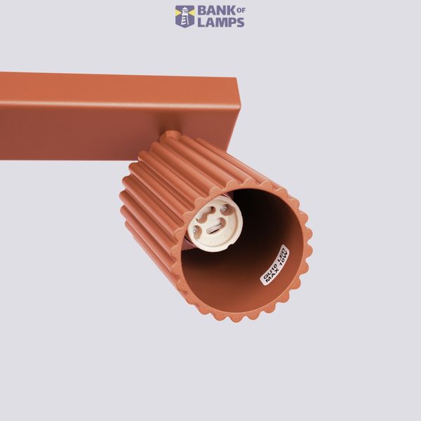 REFLECTORS ON A LONGITUDINAL CEILING STRIP IN RED COLOUR 6XGU10 CARBON image 4