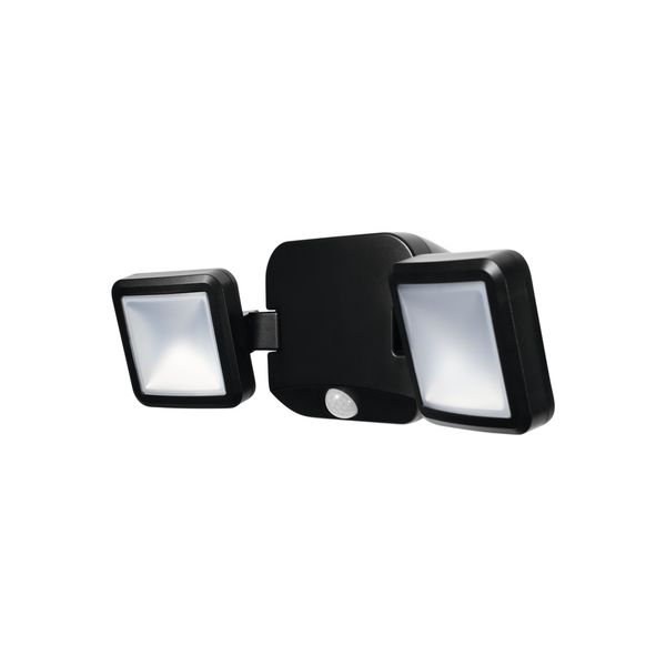 Battery LED Outdoor Spotlight Double Black 10W IP54 image 1