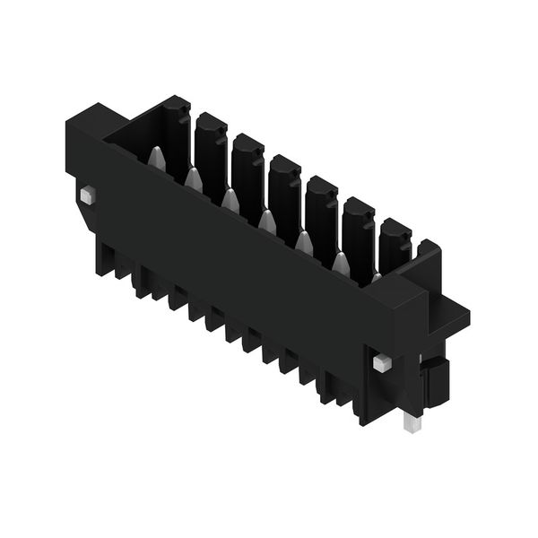 PCB plug-in connector, male header, Clip-on flange, THT/THR solder connection, 3.50 mm, Number of poles: 7, 180°, Solder pin length (l): 1.5 mm, tinned, black, Box image 1