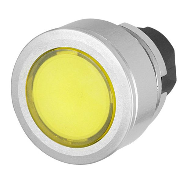 Push-button, illuminated, flush-mount, momentary, yellow image 1