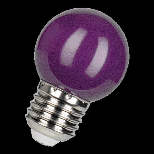 LED Ball G45 E27 240V 1W Purple image 2