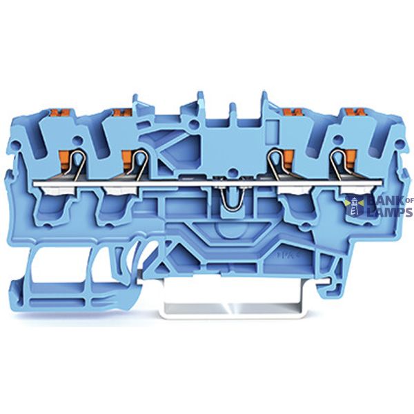 4-conductor through terminal block with push-button 2.5 mm² blue image 2