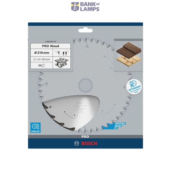 Standard for Wood Circular Saw Blade for Cordless Saws 210x1.7/1.2x30 T24 image 2